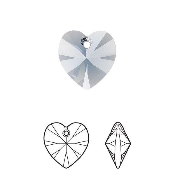 Drop 2pk denim blue, Crystal Passions® 14mm pendant heart 6228 image number 0