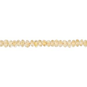 Citrine 1pkg1, hand-cut faceted rondelle saucer bead 14 inch 3x1mm-5x3mm