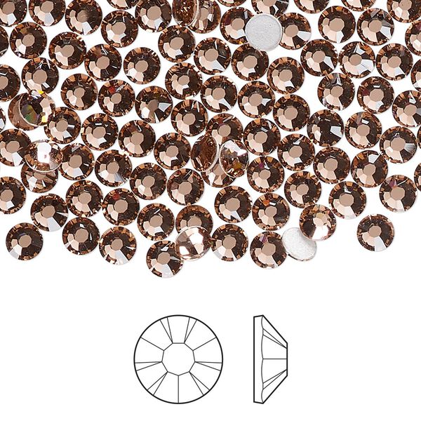 Flat back 1pkg144, dusty rose foil back Preciosa MAXIMA Czech crystal hotfix rhinestone, 3.8-4mm chaton rose round SS16 image number 0