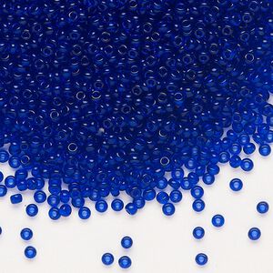 Seed bead, Preciosa Ornela Czech glass, pkg/50g, #11 rocaille, transparent blue, (30100).