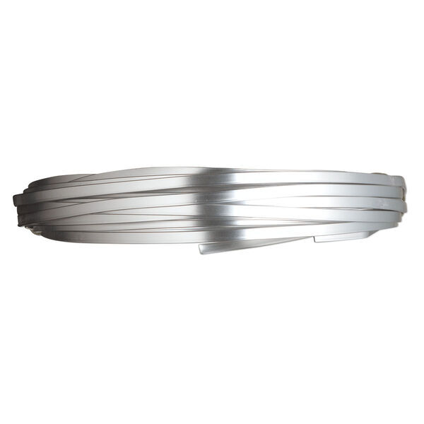 Wire, anodized aluminum, silver, 3.5x1mm flat, 16 gauge. Sold per pkg of 18 feet. image number 0