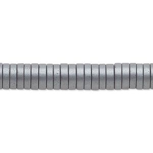 Hemalyke™ 1pkg1, matte electroplated heishi bead 8 inch 4x1mm