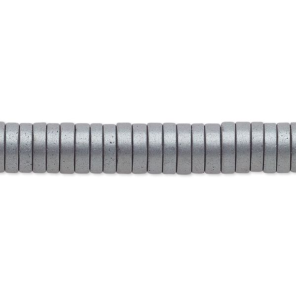 Hemalyke™ 1pkg1, matte electroplated heishi bead 8 inch 4x1mm image number 0