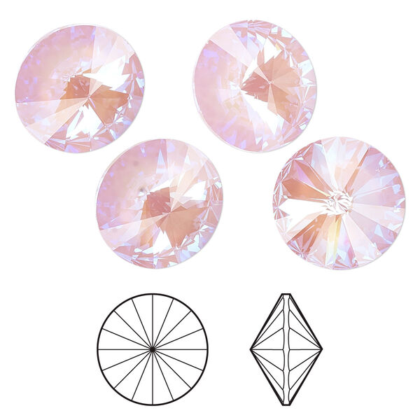 Chaton 4pk crystal lavender DeLite, Crystal Passions® 14mm rivoli 1122 image number 0