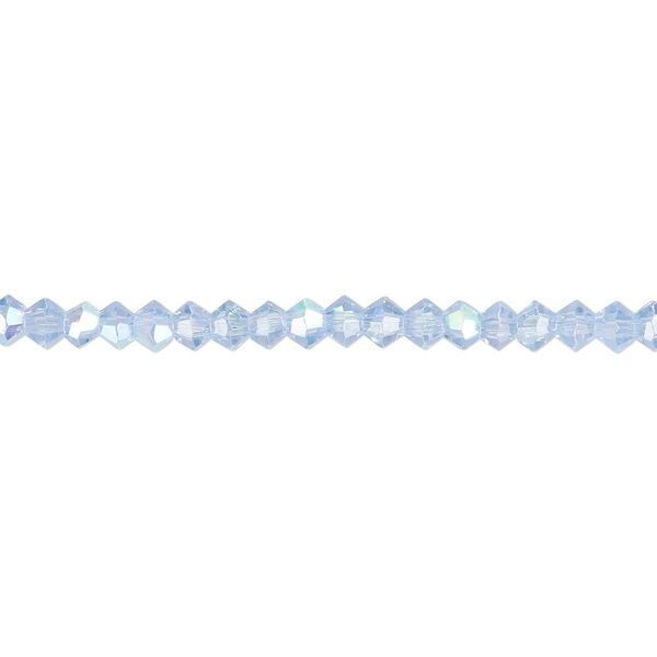 Bead 1pk 16 facets translucent light blue AB, Celestial Crystal® 3mm bicone 15.5-16 inch image number 0