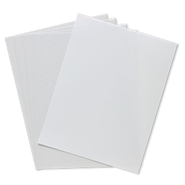 Hotfix transfer sheet, silicone / PET plastic film / PVC plastic, semitransparent white, 11x8-1/2 inch rectangle. Sold per pkg of 5. image number 0