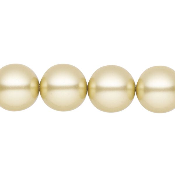 Pearl 10pk vanilla, Preciosa Czech crystal 12mm round image number 0