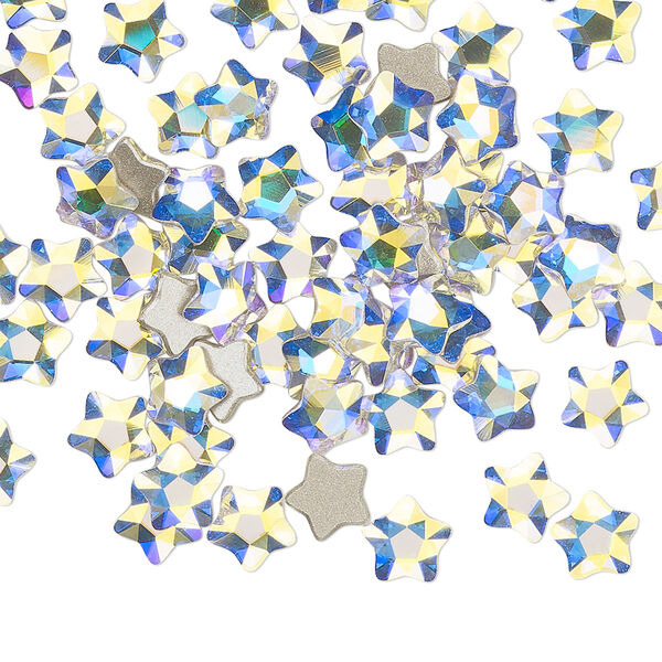 Flat back 360pk crystal AB foil back, Swarovski® 6mm star flower 2754 image number 0