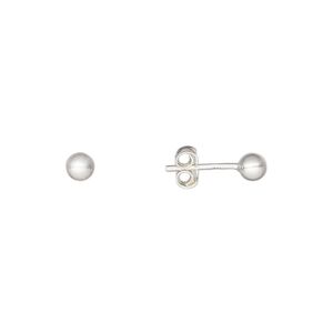 Earstud, Create Compliments®, satin-finished sterling silver, 4mm ball with post. Sold per pair.