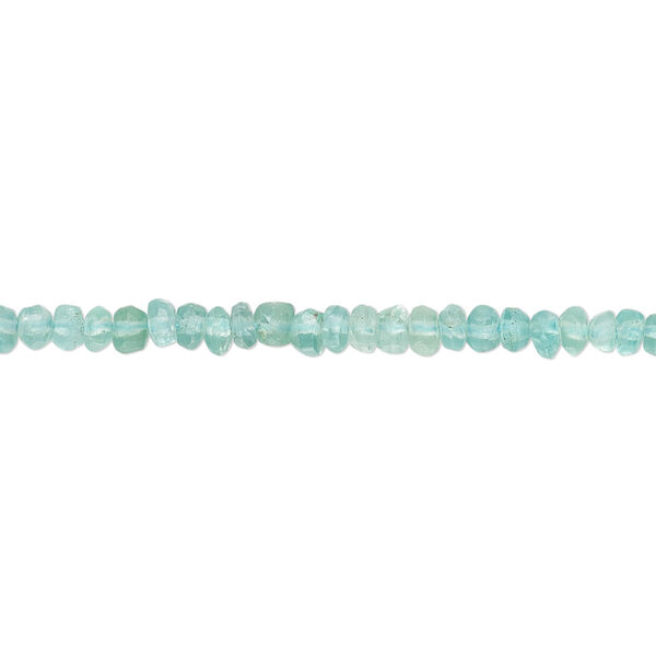 Bead, apatite (natural), 3x1mm-4x2mm hand-cut faceted rondelle, B- grade, Mohs hardness 5. Sold per 12-inch strand. image number 0