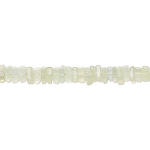 Prehnite 1pkg1, hand-cut square rondelle bead natural 8 inch 4x1mm-6x2mm