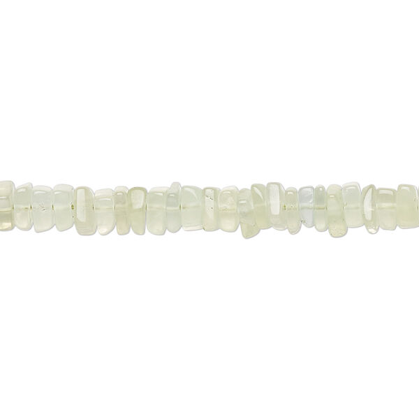 Bead, prehnite (natural), 4x1mm-6x2mm hand-cut square rondelle, B grade, Mohs hardness 6 to 6-1/2. Sold per 8-inch strand, approximately 95-150 beads. image number 0