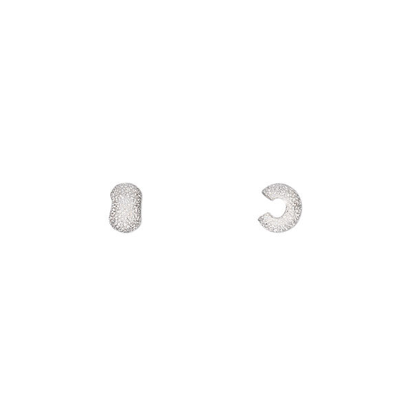 Crimp cover, silver-plated brass, 4mm stardust round. Sold per pkg of 100. image number 0
