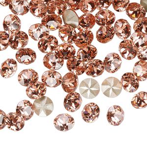 Chaton 288pk rose peach foil back, Swarovski® 6.14-6.32mm round xirius SS29 1088