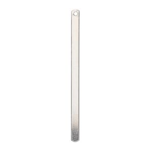 Focal, sterling silver, 38x2mm plain smooth bar. Sold per pkg of 2.