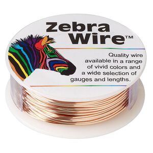 Wire, Zebra Wire™, natural copper, round, 20 gauge. Sold Sold per 1/4-pound spool, approximately 26 yards (24 meters).