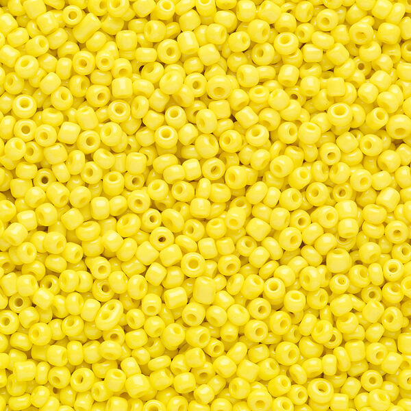 Seed bead, Ming Tree™, glass, pkg/1 pound, #11 round, opaque yellow. image number 0