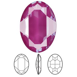 Fancy stone 1pk crystal orchid ignite LacquerPRO, Crystal Passions® 30x22mm oval 4127