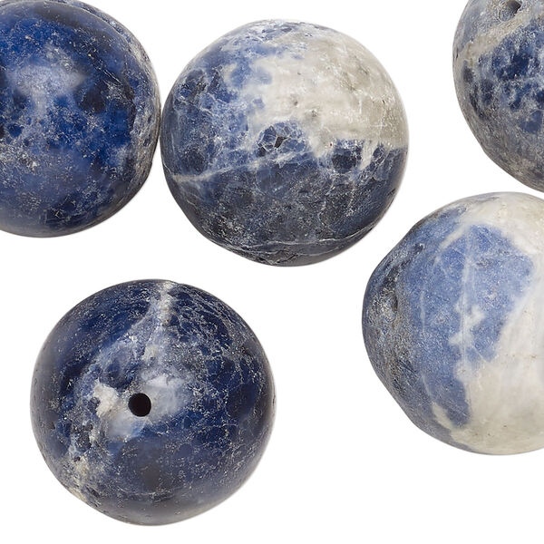 Bead, sodalite (natural), 21-24mm round, C grade, Mohs hardness 5-6. Sold per pkg of 5. image number 0