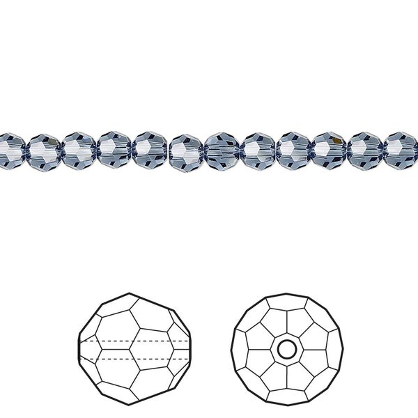 Bead 720pk denim blue, Swarovski® 4mm round 5000 image number 0