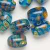 Millefiori glass 1pkg2oz, barrel bead translucent multicolored 17x12mm-18x13mm image number 0