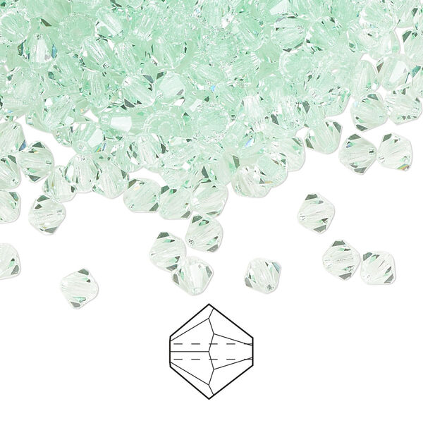 Bead 720pk chrysolite, Preciosa Czech crystal 4mm bicone image number 0