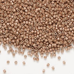 Seed bead, Delica®, glass, pkg/7.5g, #11 round, opaque matte galvanized muscat (DB-1165).