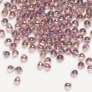 Seed bead, Miyuki, glass, pkg/10g, 4x3.4mm fringe, translucent rainbow lavender, (DP-256).