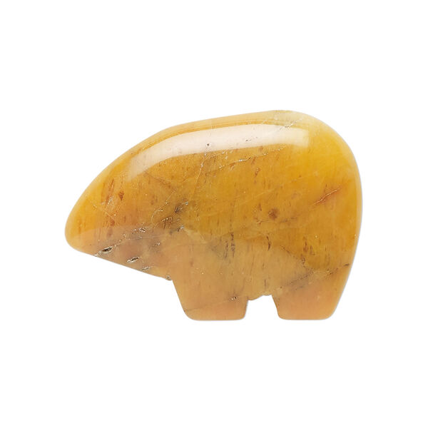 Moukaite jasper 1pkg1, top-drilled and half-drilled Zuni-style bear focal natural, 28x20mm-33x27mm image number 3