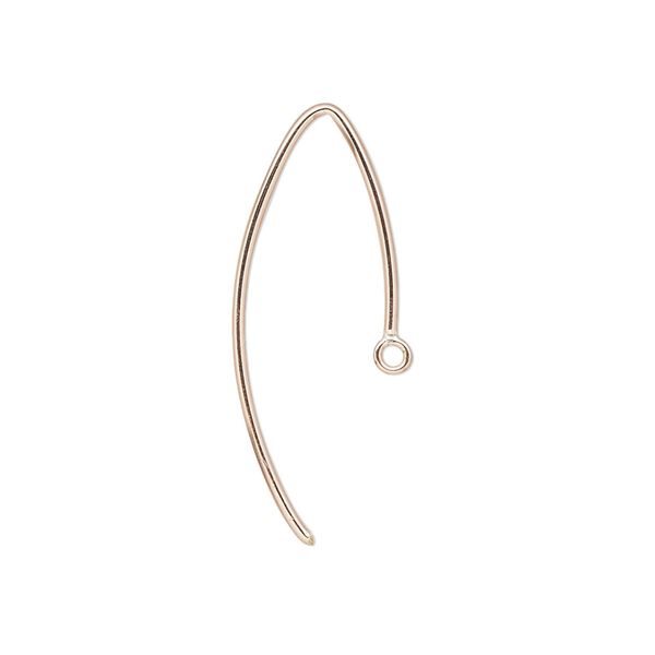 Ear wire 1pkg2 14Kt rose gold-filled, 19mm marquise / closed loop, 18 gauge 1 pair image number 0