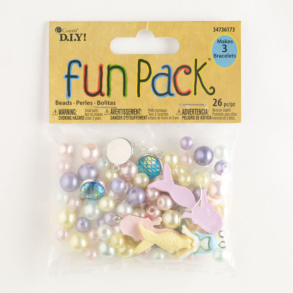 Drop mix, plastic, mixed pastel colors, 42x19mm mermaid with loop / 7-10mm round / 14mm puffed flat round with loop. Sold individually. image number 0