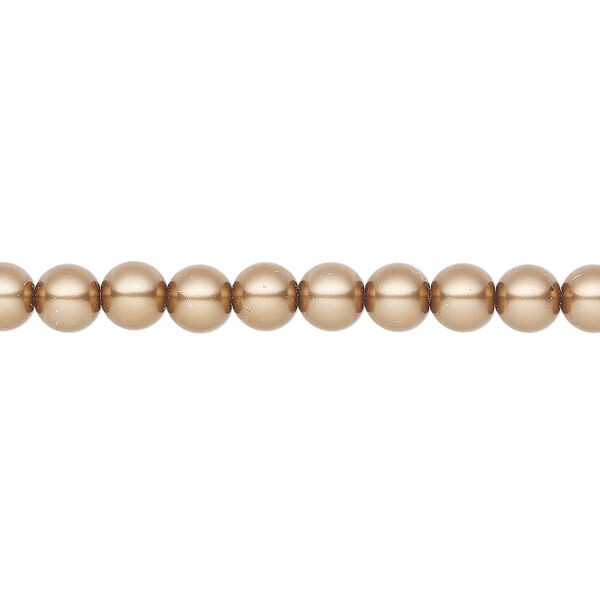 Pearl 50pk bronze, Preciosa Czech crystal 5mm round image number 0
