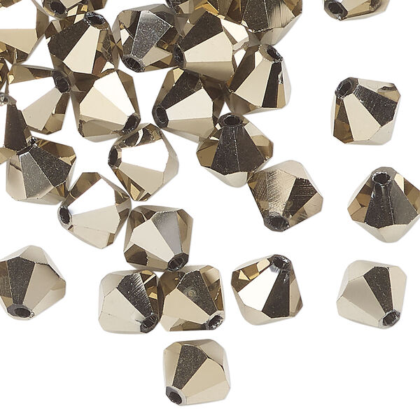 Bead 72pk opaque crystal aurum 2X, Celestial Crystal® 8mm bicone image number 0