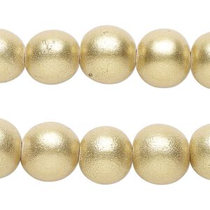 Taiwanese cheesewood 1pkg2, hand-cut painted round bead 15.5-16 inch frosted yellow gold 12mm