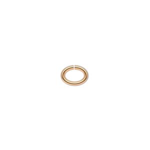 Jump ring, gold-plated brass, 8x6mm oval, 5.7x3.6mm inside diameter, 16 gauge. Sold per pkg of 500.