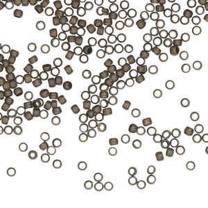 Crimp, antique brass-finished brass, 2x1.5mm round and 2mm tube, 1-1.3mm inside diameter. Sold per pkg of 400.