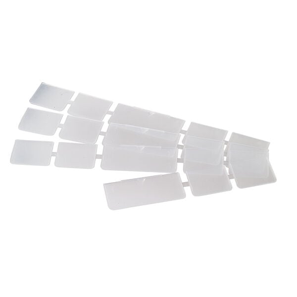 Organizer box, The Beadery®, 1pkg1, plastic, clear / blue, 14 x 9 x 1-3/4 inches with 3 to 28 adjustable compartments (2186). image number 3