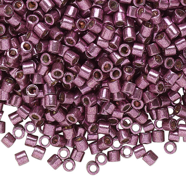 Seed bead, Delica®, glass, pkg/250g, #8 round, Duracoat® opaque galvanized eggplant (DBL-1850). image number 0