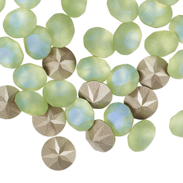 Chaton 6pk peridot frost foil back, Crystal Passions&reg; 8.16-8.41mm round SS39 1088 image number 0