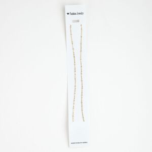 Brass 1pkg1, cable chain 18 inches / 2 inch extender chain 1.5mm / 2mm rondelle, gold-finished