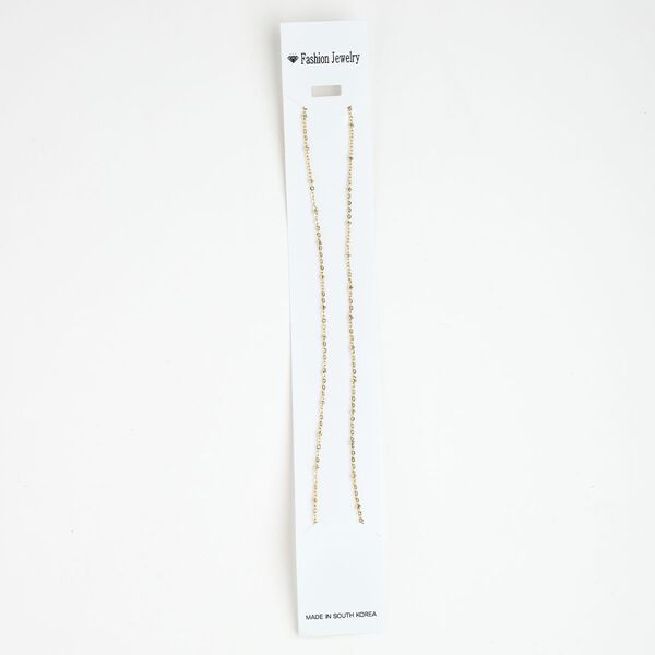 Brass 1pkg1, cable chain 18 inches / 2 inch extender chain 1.5mm / 2mm rondelle, gold-finished image number 0
