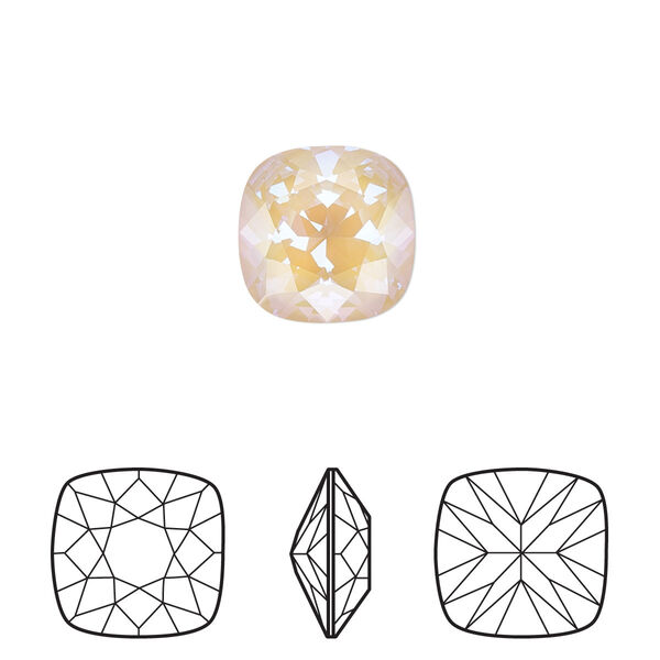 Fancy stone 1pk crystal ivory cream DeLite, Crystal Passions® 12mm cushion 4470 image number 0