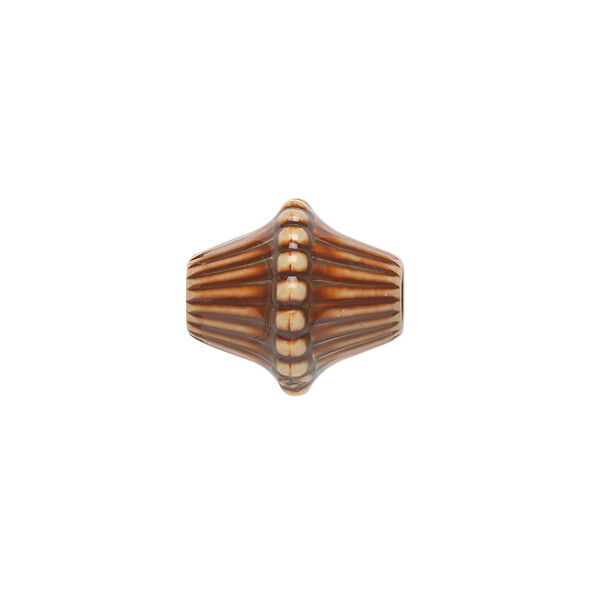 Bead, acrylic, tan and multicolored, 16x14mm color-changing corrugated double cone. Sold per pkg of 4. image number 0