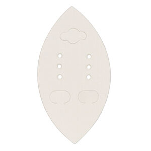 Earring card, PVC plastic and paper, opaque tan, 2-3/4 x 1-1/2 inch marquise. Sold per pkg of 100.