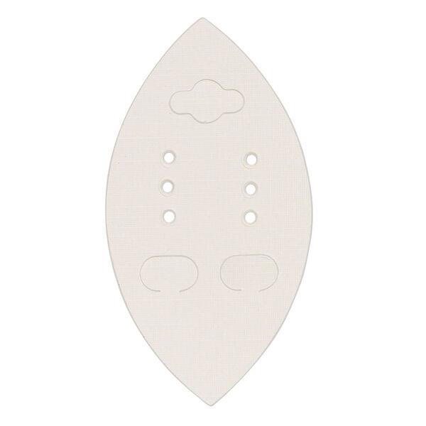 Earring card, PVC plastic and paper, opaque tan, 2-3/4 x 1-1/2 inch marquise. Sold per pkg of 100. image number 0