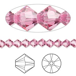 Bead 144pk rose, Crystal Passions® 5mm bicone 5328