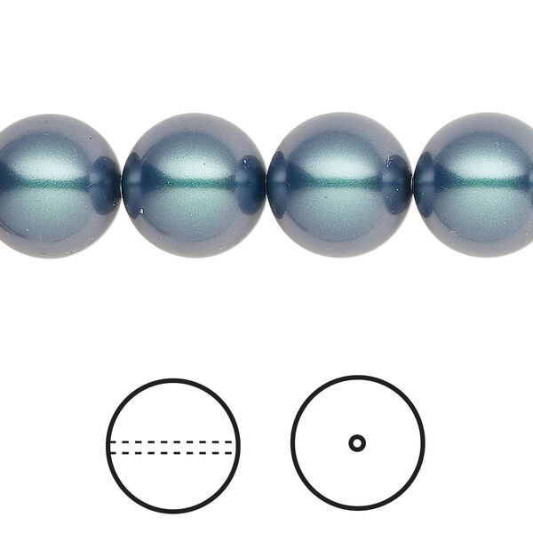 Pearl 10pk iridescent Tahitian look, Crystal Passions® 12mm round 5810 image number 0