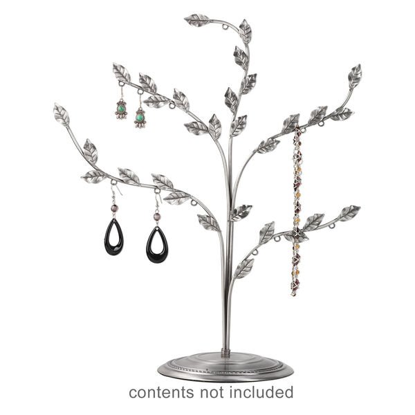 Display, antiqued steel, 15 x 13 x 6-inch branch with leaves. Sold individually. image number 1