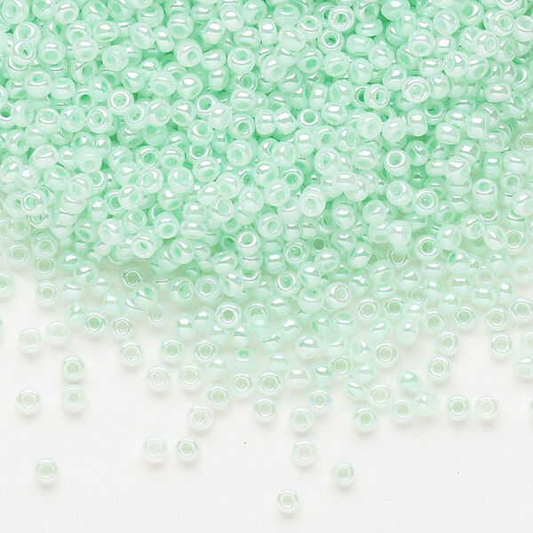 Seed bead, Dyna-Mites™, glass, pkg/1/2kg, #11 round, opaque ceylon pastel seafoam, (336 11/0 RR). image number 0