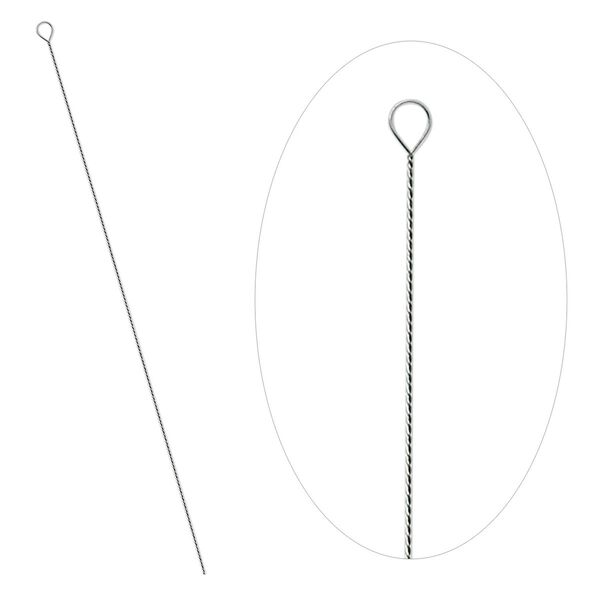Needle, stainless steel, #10 light-medium, 2-1/2 to 3-inch twisted wire. Sold per pkg of 100. image number 0